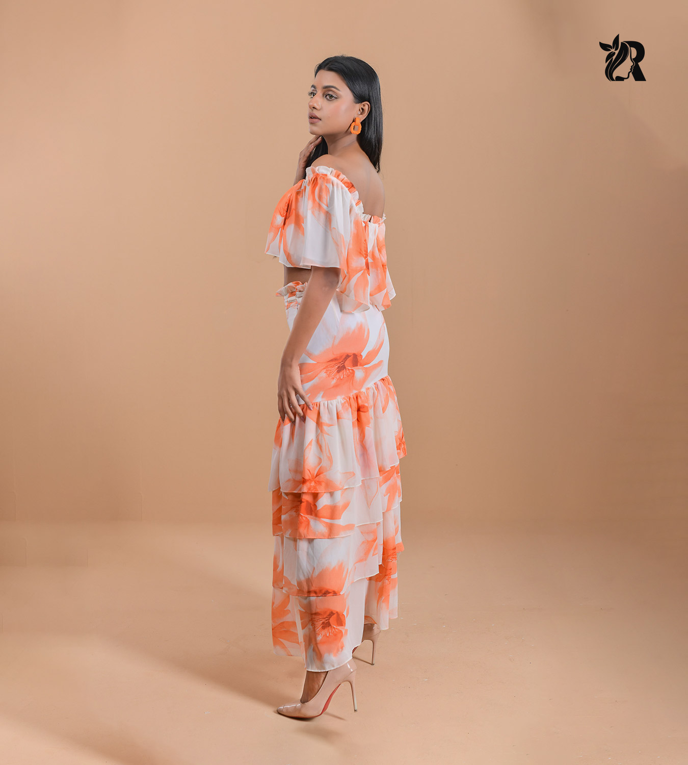 Dressy Feminine White Orange (4)
