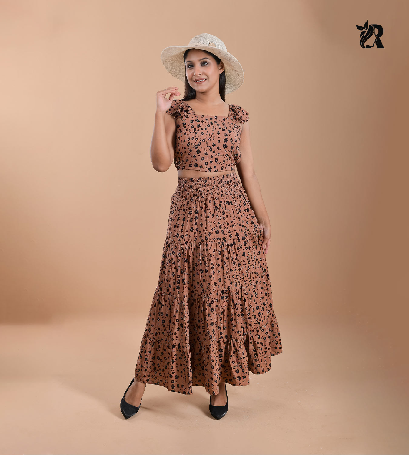 Rustic Floral Elegance Dress Set (1)
