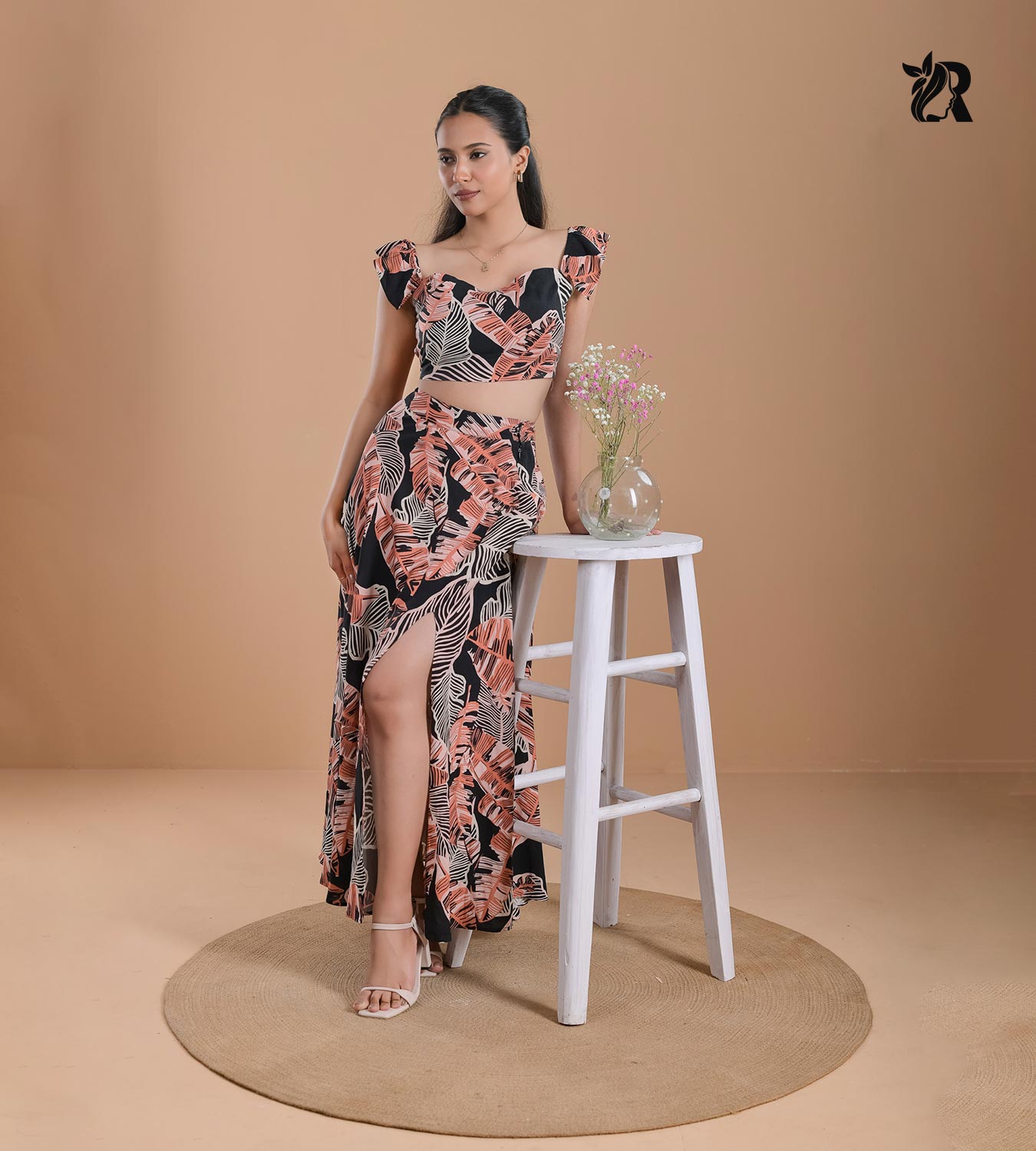Floral Print Elegant Summer Glam Set (1)