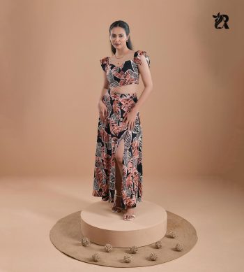 Floral Print Elegant Summer Glam Set