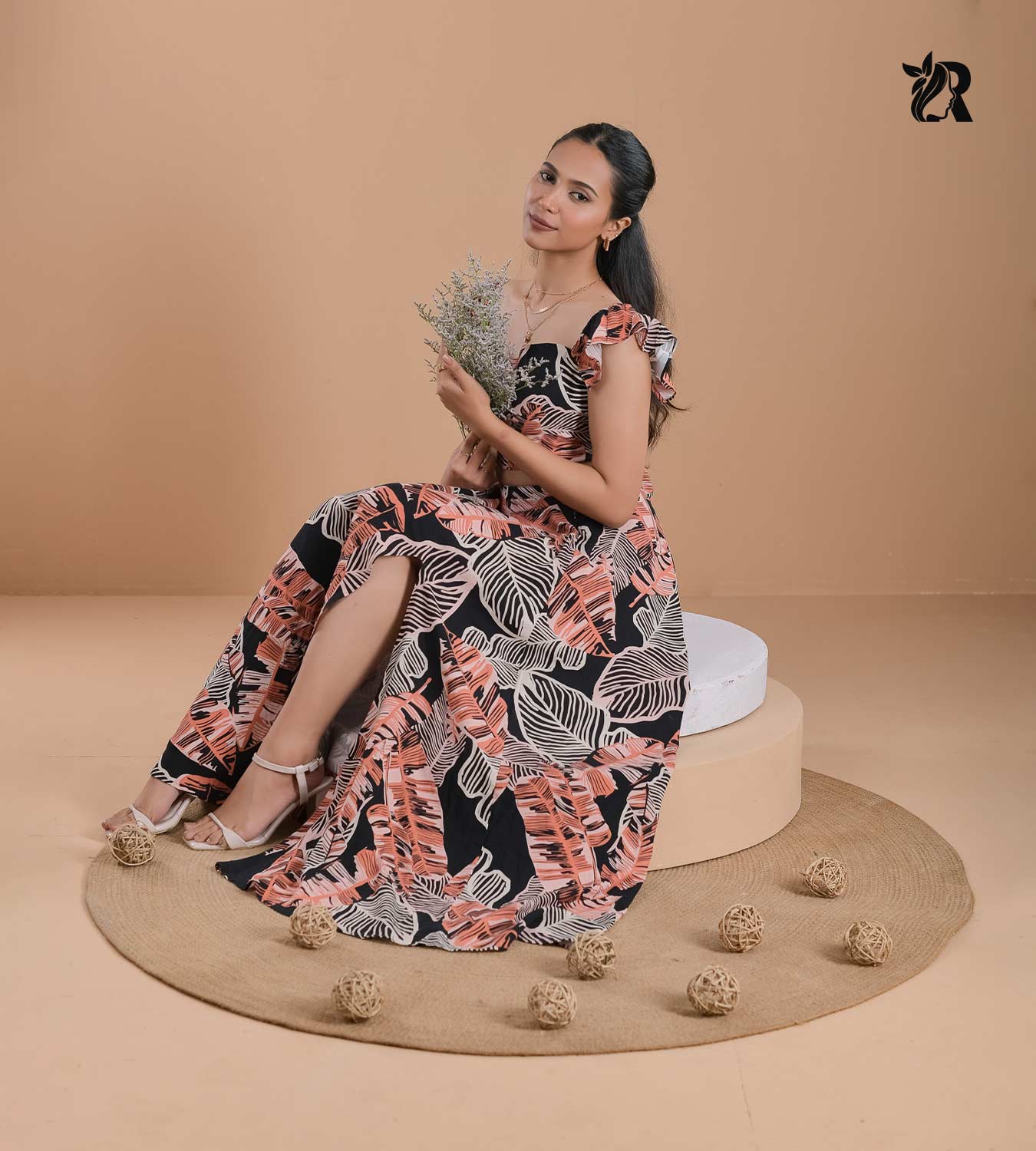 Floral Print Elegant Summer Glam Set (4)