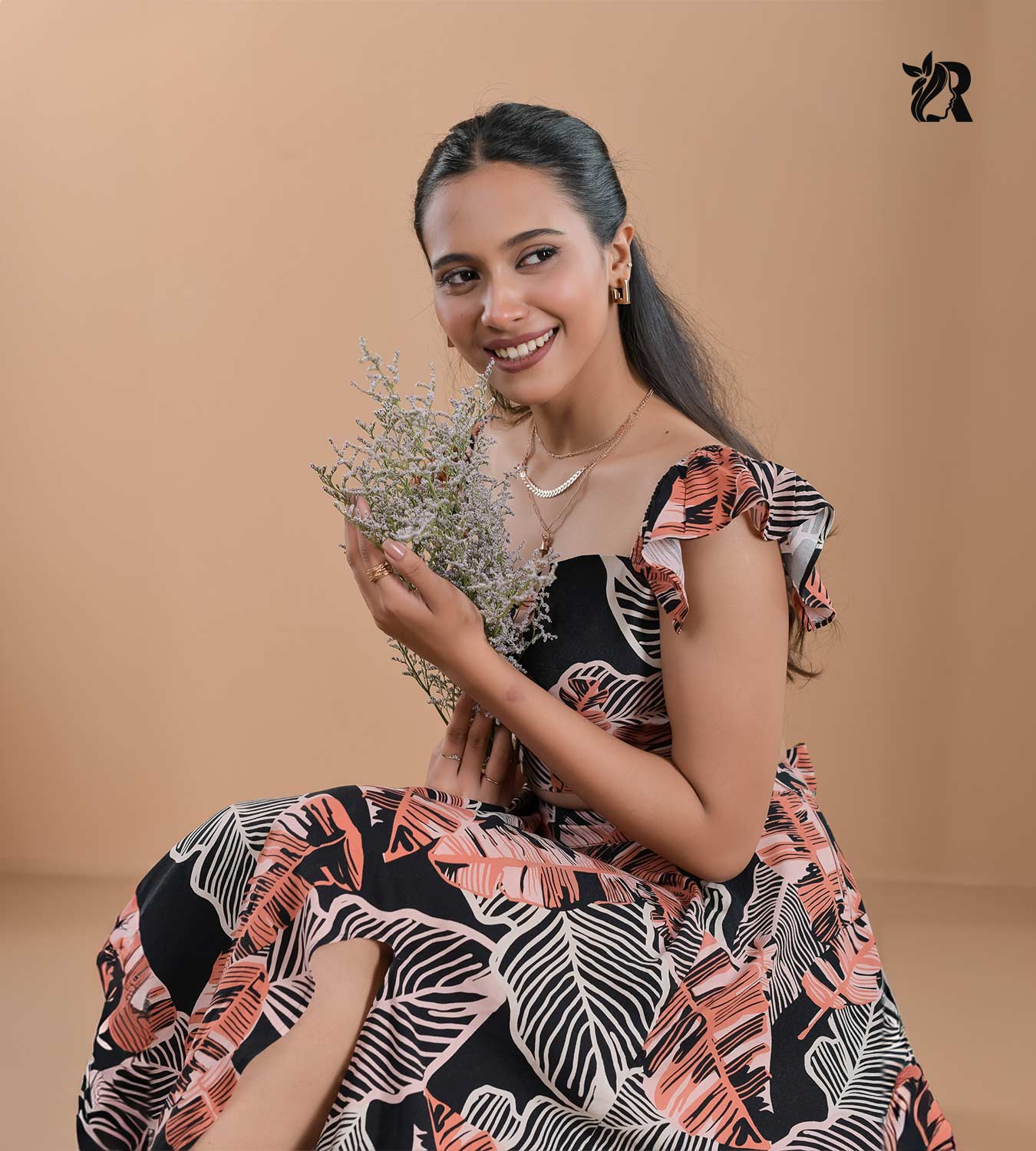 Floral Print Elegant Summer Glam Set (5)