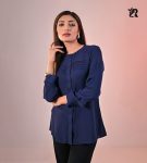 Navy Blue Color Pintuck Design Shirt (6)