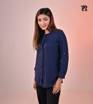 Navy Blue Color Pintuck Design Shirt (6)