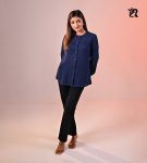 Navy Blue Color Pintuck Design Shirt (6)