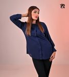 Navy Blue Color Pintuck Design Shirt (6)
