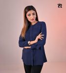 Navy Blue Color Pintuck Design Shirt (6)