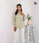 Solid Collared Button-Up Flap Pocket Blouse (5)