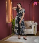 Black Floral Printed Party Wear (6)