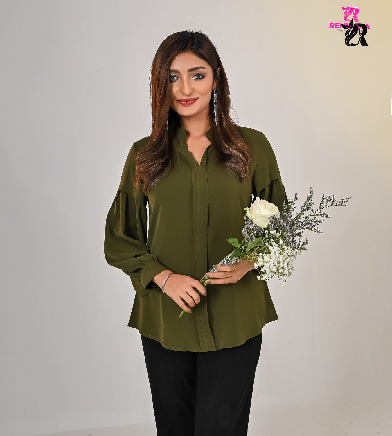 Elegant Balloon Sleeve Office Wear Shirts (2)
