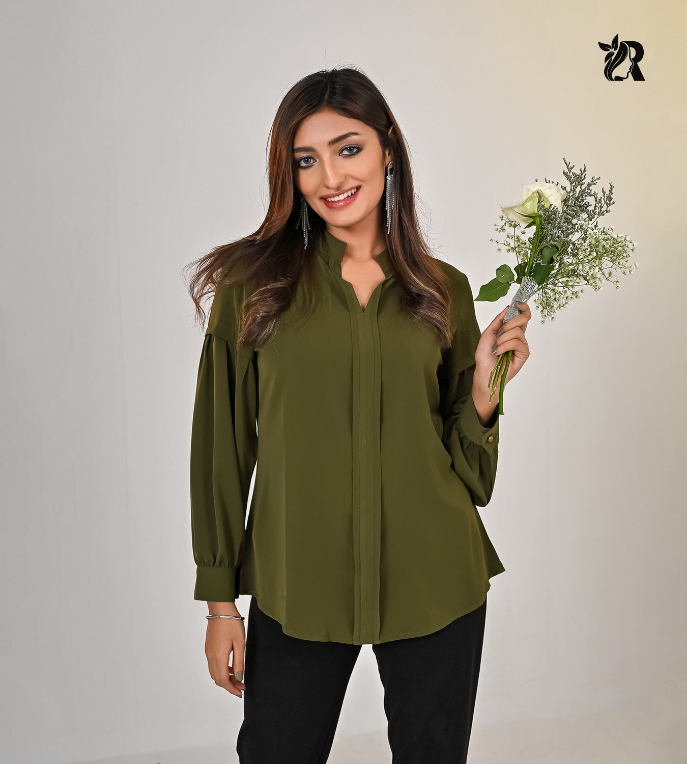 Elegant Balloon Sleeve Office Wear Shirts (3)