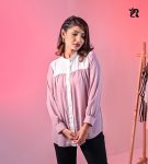 Pink & White Gathered with Long Sleeve Tops (5)
