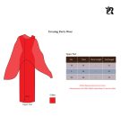 Red Color Party Wear Style with Cape (2)