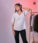 Rose Print V-Neck Short Sleeve Top (5)