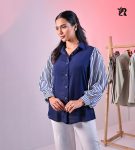 Solid Collared Buttoned Top with Balloon Sleeves (4)
