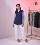 Solid Collared Buttoned Top with Balloon Sleeves (4)