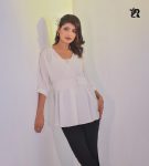 V-Neck Short Sleeve Chiffon Tops (5)
