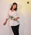 V-Neck Short Sleeve Chiffon Tops