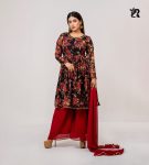 Floral Printed Anarkali Three Pieces